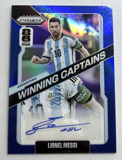 2026 Panini Prizm World Cup Lionel Messi Winning Captains Auto Blue 03/25 #WC LM