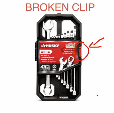 #ad Husky BITE SAE Combination Wrench Set 10 Piece BORKEN CLIP $17.95