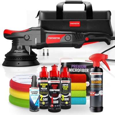 Exzenter Autopoliermaschine Set Menzerna 15mm Hub  Polituren Pads Tücher Cleaner