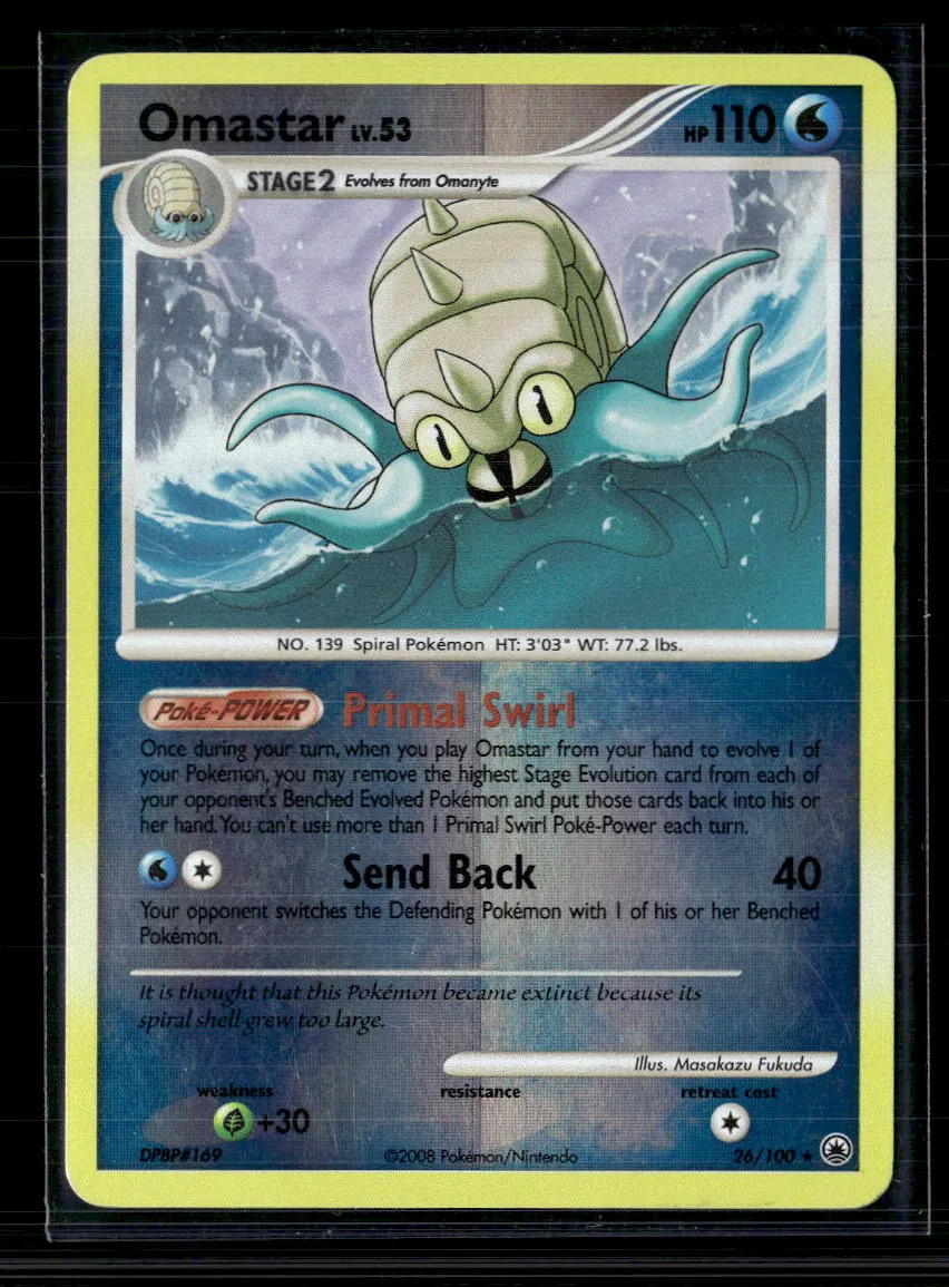 Pokemon 2008 Majestic Dawn Omastar #26/100 Reverse Holo