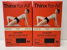 2 prs Thinx For All Super Absorbency Cotton Bikini Period Underwear Size Medium