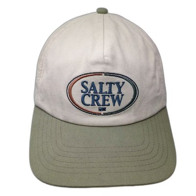 Salty Crew 5 Panel Hat Beige Green One Size Snapback Adjustable Embroidered