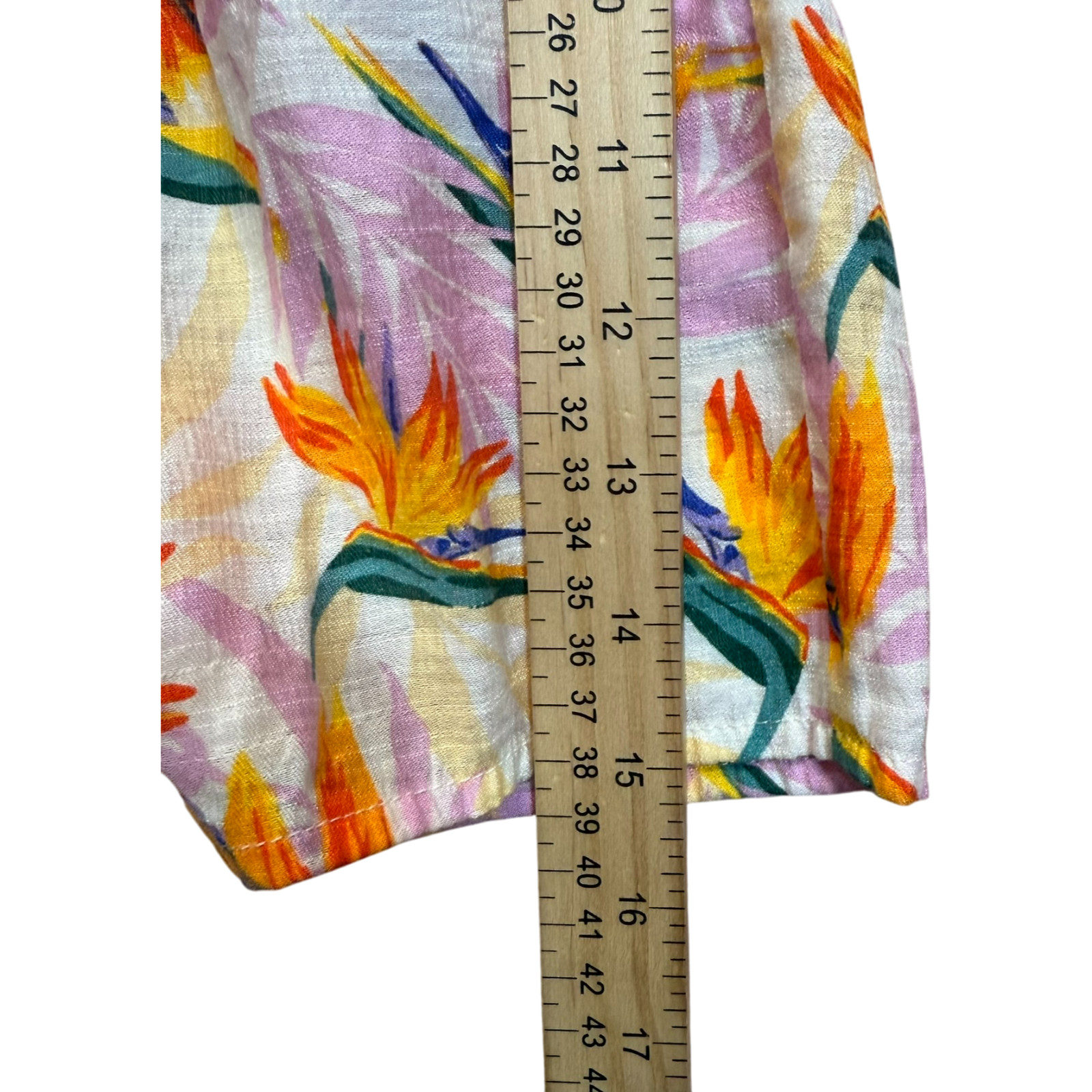 THML Women's Size Small Leaf Pattern Ruffle Sleev… - image 4