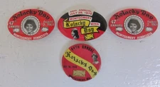 1978, 1979, & 1981 Kolacky Day Buttons Pinbacks Montgomery MN Minnesota