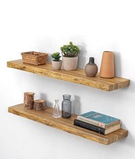 Rustic Floating Shelves for Home Decor, 32 Inch Long Wall Shelves Set of 2,...