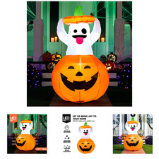 5 ft Halloween Inflatable Ghost with LED Lights, Outdoor Yard Decorations