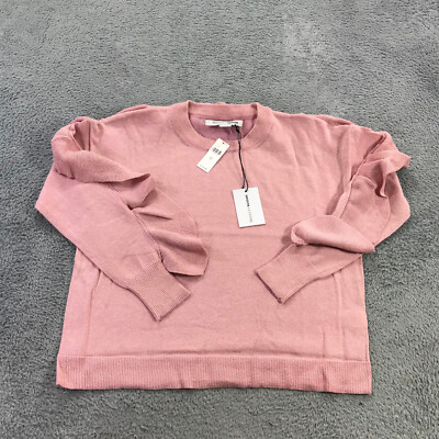 New Naadam Sweater Womens Medium Impresario Ruffle Maeve With Gold Pink sdfddsfs