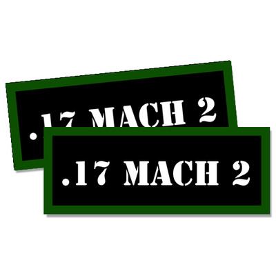 17 MACH Ammo Can Labels Ammunition Decals Stickers 2 pack GREEN BLACK 3''