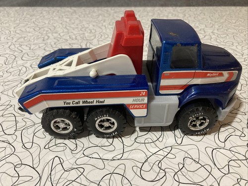 Vintage NYLINT 24 Hour Service Tow Truck Dongkook Die Cast Toy Blue - Picture 2 of 8