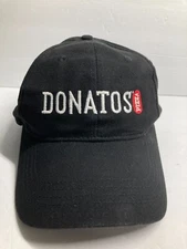 Donatos Pizza Hat Cap Adult Black Adjustable Employee Uniform Restaurant Worker
