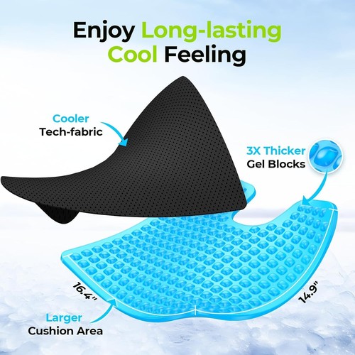 Portable Gel Cushion for Comfort & Support in Wheelchairs and Office Chairs - Picture 4 of 9