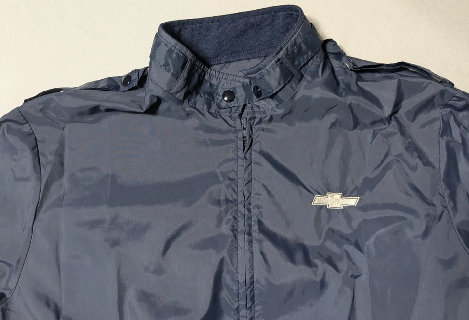 Chevrolet de colección para hombre mediano? ¿Ropa exterior Northbilt de nailon azul marino con cremallera completa? Chaqueta de corredor Foto 3 de 4
