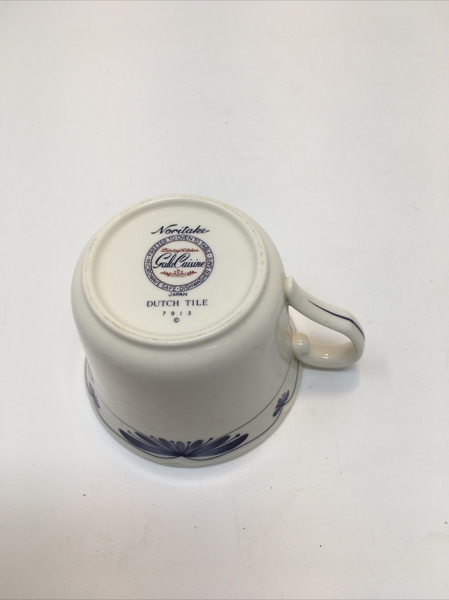 Noritake Dutch Tile 7913 Gala Cuisine Cup and Saucer Blue and