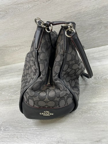 Coach Phoebe Women's Gray Canvas Signature Logo Shoulder Strap Tote Handbag - Picture 2 of 5