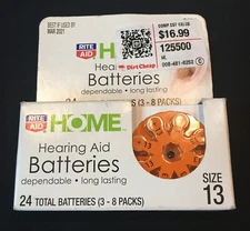 Rite Aid HOME Hearing Aid Batteries, Size 13, 24 Pack SALE! NEW! Discount! - NIB