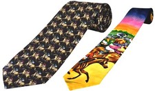 TIE STUDIO Racing Horses & Jockey Tie