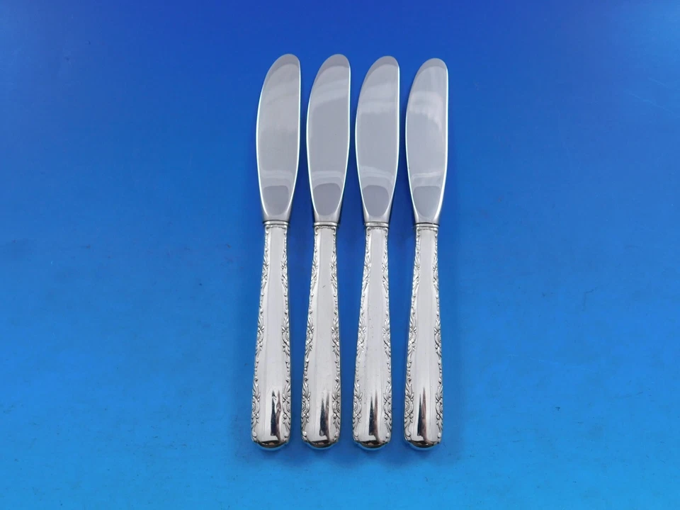 Juego moderno de 8 esparcidores de mantequilla de plata esterlina Camellia de Gorham 6 1/4" Foto 2 de 4