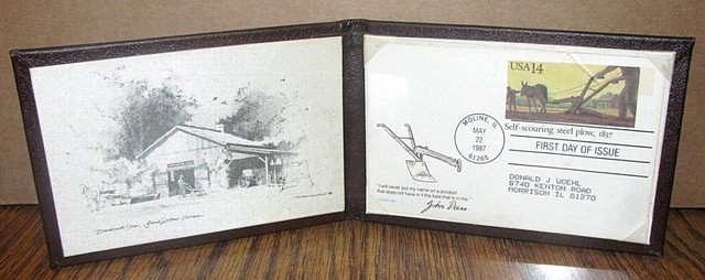 John Deere EMPLOYEES 150th Anniversary Commemorative Postcard Leather