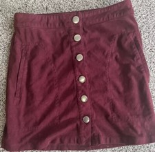 Forever 21 Women  s Teens Size S Suede Mini Skirt Snap Up W/Pockets
