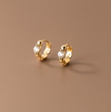 CZ Stone Huggie Hoops For Women Dainty Small Huggie Hoop Earrings Jewelry Gifts