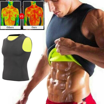 Men's Sauna Sweat Suit Compression Heat Trapping Shirt Weight Loss Exercise Top