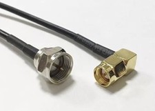 F male plug to SMA male RA angle RF jumper cable RG174 20cm 8" for wifi work USA