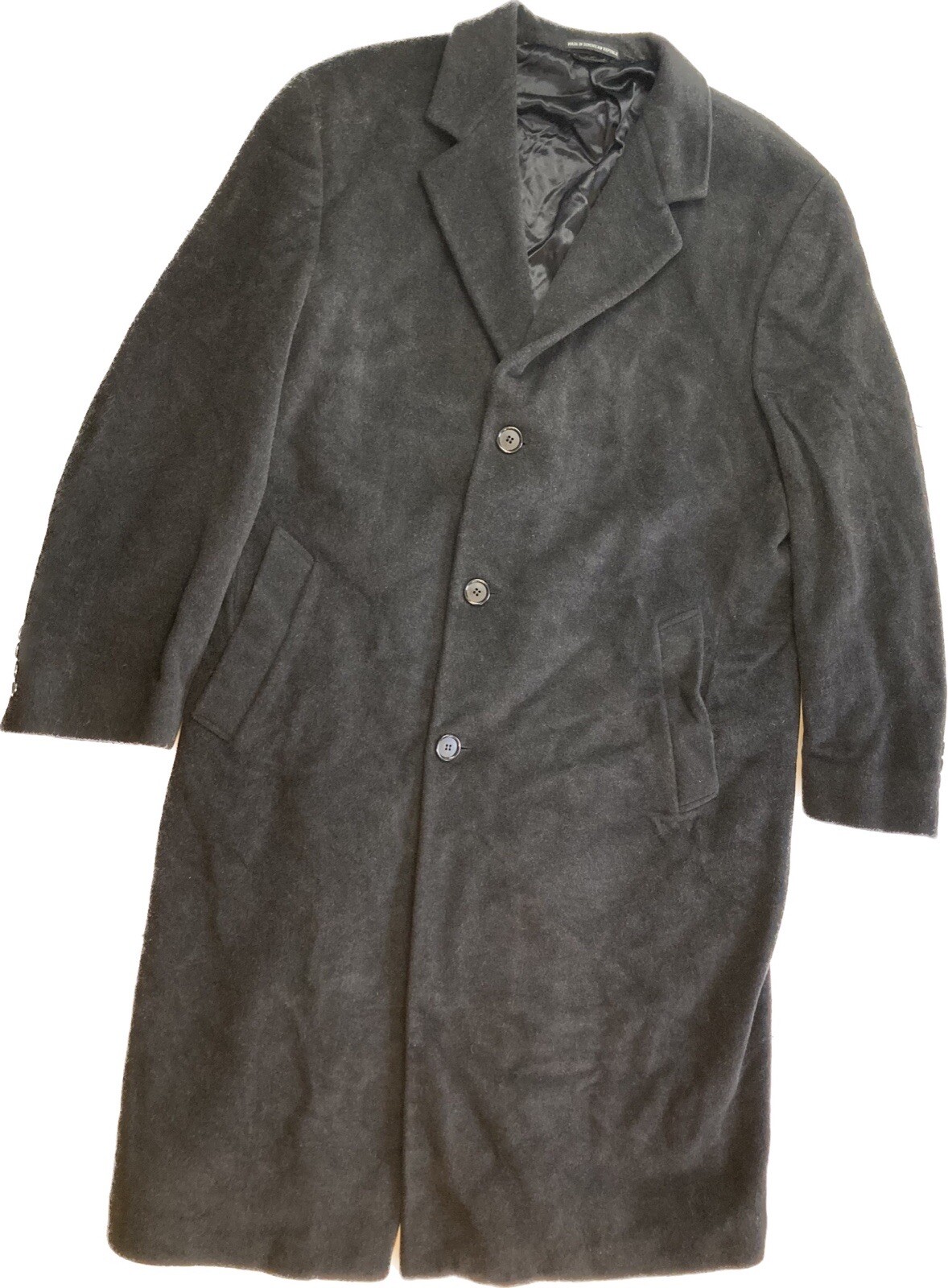 Lauren Ralph Lauren Marshall Fields Black Dress Coat Long Overcoat Men's 42 Read