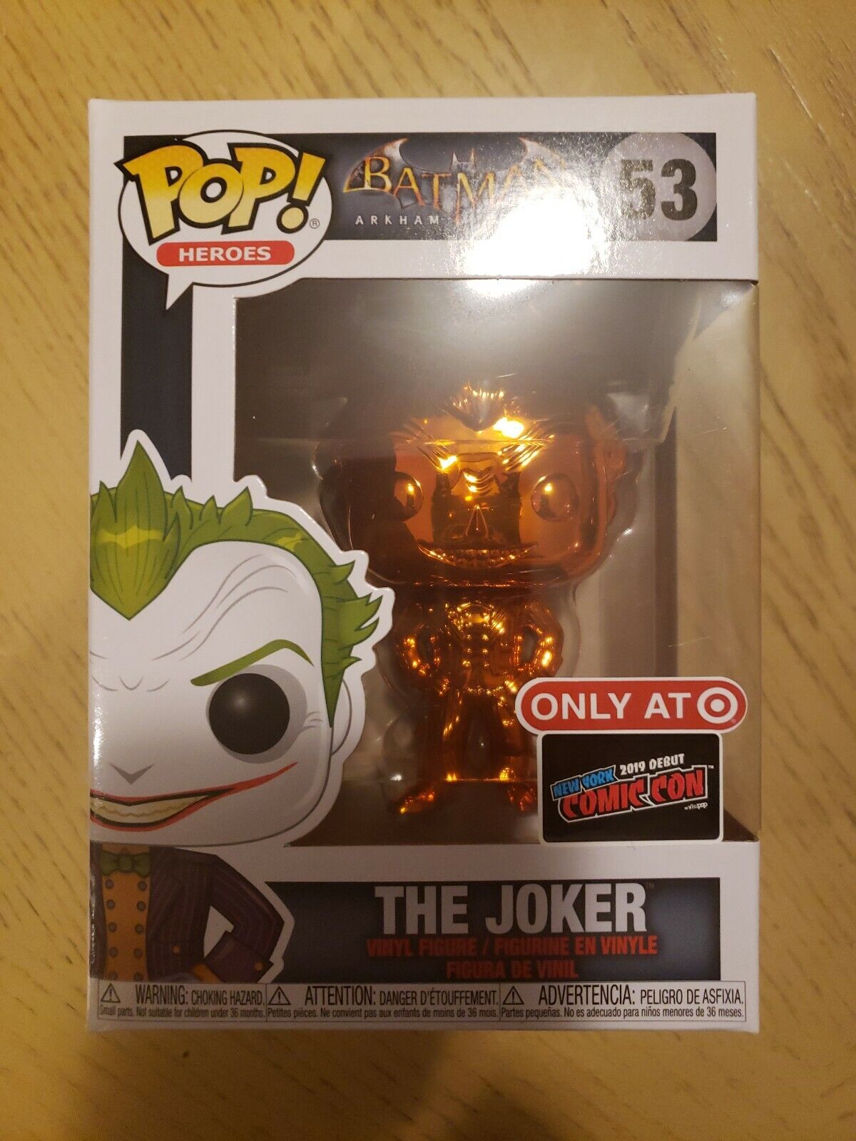 Funko POP! Heroes: DC Comics Batman Arkham Asylum - The Joker (Orange Chrome)  (NYCC Debut) 