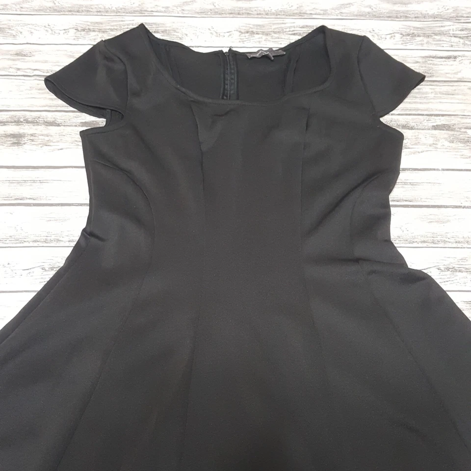 Donna Ricco New York Size 14 Women Tulip Sleeve Fit and Flare Dress Black - Image 3 of 4