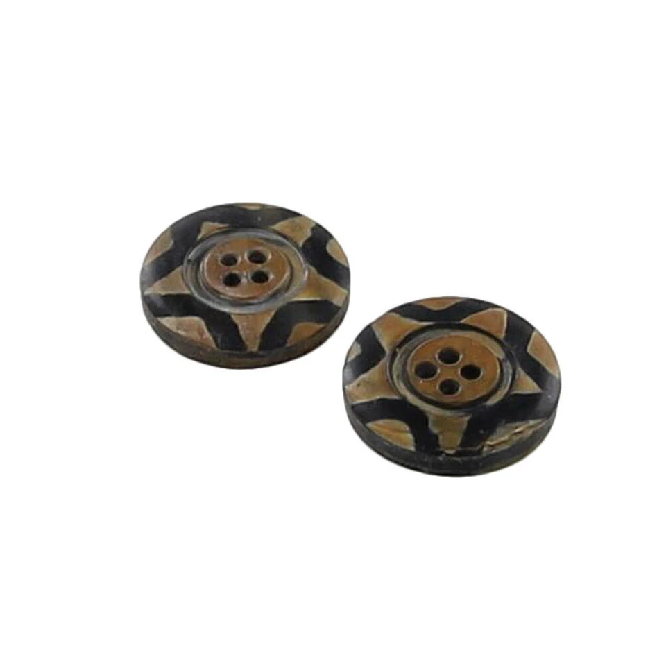 Lote de 10 botones de cuerno totalmente naturales brillantes estrella Starlight hechos a mano al por mayor Foto 2 de 4