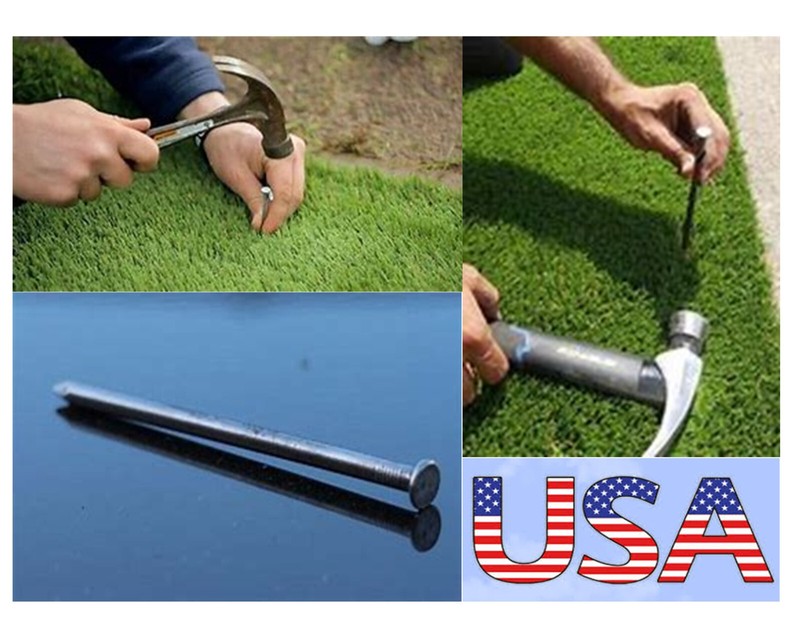 x100 of PRO-GRADE 5" Artificial Turf METAL NON-Galvanized Nails HEAVY DUTY USA!