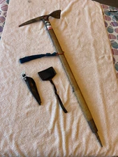 Vtg Wooden Ice axe Marked “CAMP REI Interalp, Made in Italy" 31 1/2” 1960’s