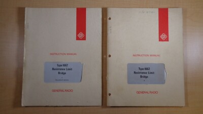 GenRad Type 1662 Resistance Limit Bridge Instruction Manual Set A/B 4E ...