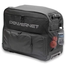PowerNet Rolling Baseball Coach Bag Caddy | Holds Up to Two Ball Buckets