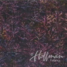 Hoffman Batiks Fabric - Bali Batik - Q2131-14 Purple Sprigs