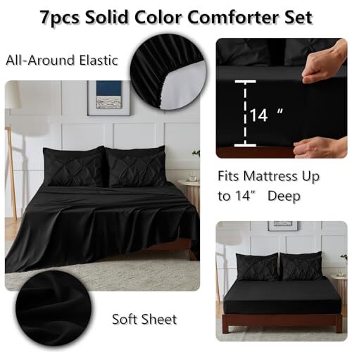 Size Comforter Set 7 Pieces Pintuck Bed in a Bag Size Bedding Sets King