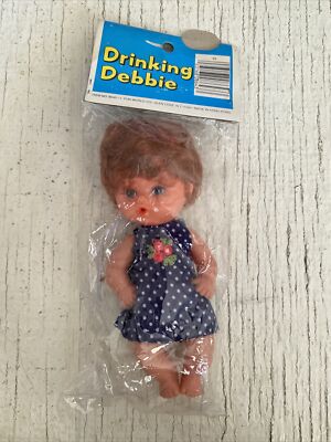 BRAND NEW NIP VTG FUN WORLD Drinking Debbie TOY DOLL CUTE Vintage Drinks & Wets