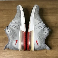 Nike Air Max Sneakers Sequent 3 Running Shoes Cool Grey Red Trim Men’s Size 7.5