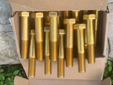 X 17 Screws Midwest 3/4-10 x 4 Coarse  YELLOW Zinc Hex Bolts  Coarse Thread