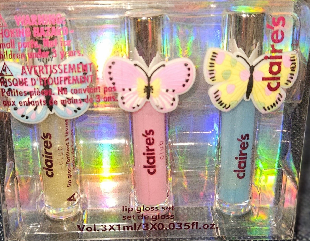 ドウセイカレシ　ButterflyLip Butterfly Gloss セット 3 PC CLAIRE'S LIP GLOSS SET BUTTERFLY BUTTERFLIES GIFT STOCKING