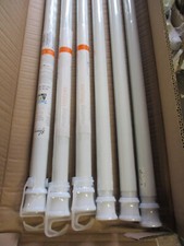 6 PACK CASE WHITE 42 In - 72 In Steel Twist  Fit Tension Shower Curtain Rod U20