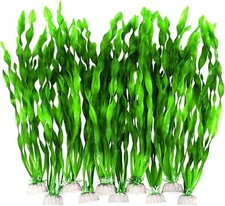 Artificial Fish Tank Plants 12-Inch Tall Plastic Seaweed Decorations 10 Packs