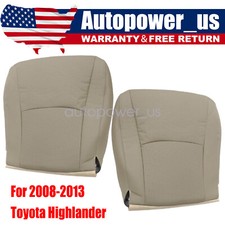 For 2008-2013 Toyota Highlander Driver Passenger Bottom Leather Seat Cover Tan For 2008-2013 Toyota Highlander Driver Passenger Bottom Leather Seat Cover Tan