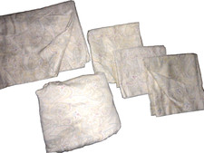 GRAND PATRICIAN GOLD GRAY CLAY PAISLEY FLORAL SATEEN 5PC QUEEN SHEET SET