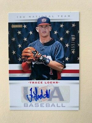 2013 Panini USA Baseball TRACE LOEHR Auto Rookie SP /499 18U National Team A's