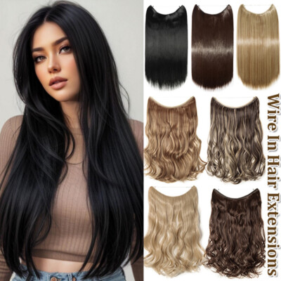 100% Real Hair Extension Wire & Ring Hidden Invisible Wire In One Piece As Human