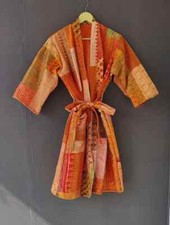 Indian Patchwork Kantha Jacket, Soft Silk Kantha Jacket, Cotton Bath Robe Kimono