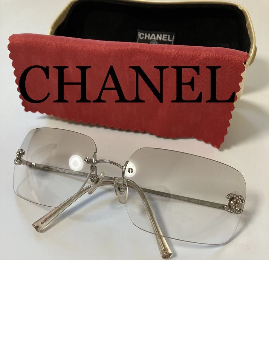 CHANEL 4017-D Frameless Sunglasses Silver Gradient Great Condition For Age  RARE