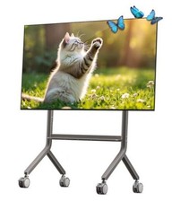 NB Mobile TV Cart, UL Listed, Rolling TV Stand with Wheels for 65-90 Inch LCD