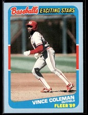 1989 Fleer Baseball's Exciting Stars #7 Vince Coleman Baseball Card 0501D